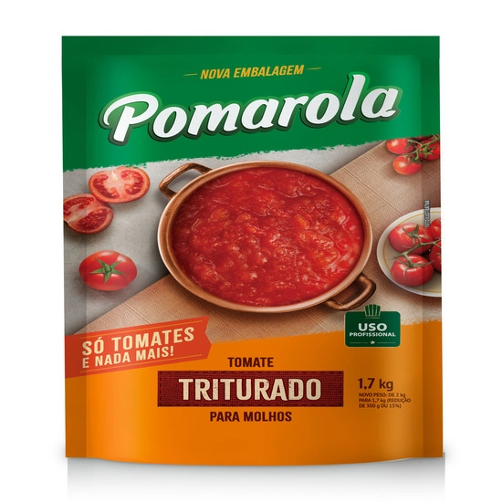 Molho De Tomate Triturado Pomarola Sachê 1,7kg
