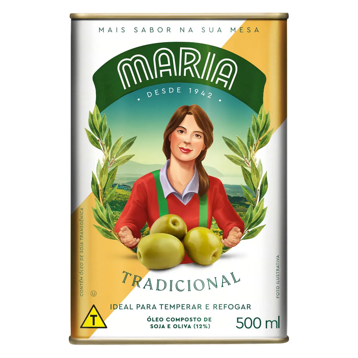 óleo Composto De Soja E Oliva Tradicional Maria Lata 500ml