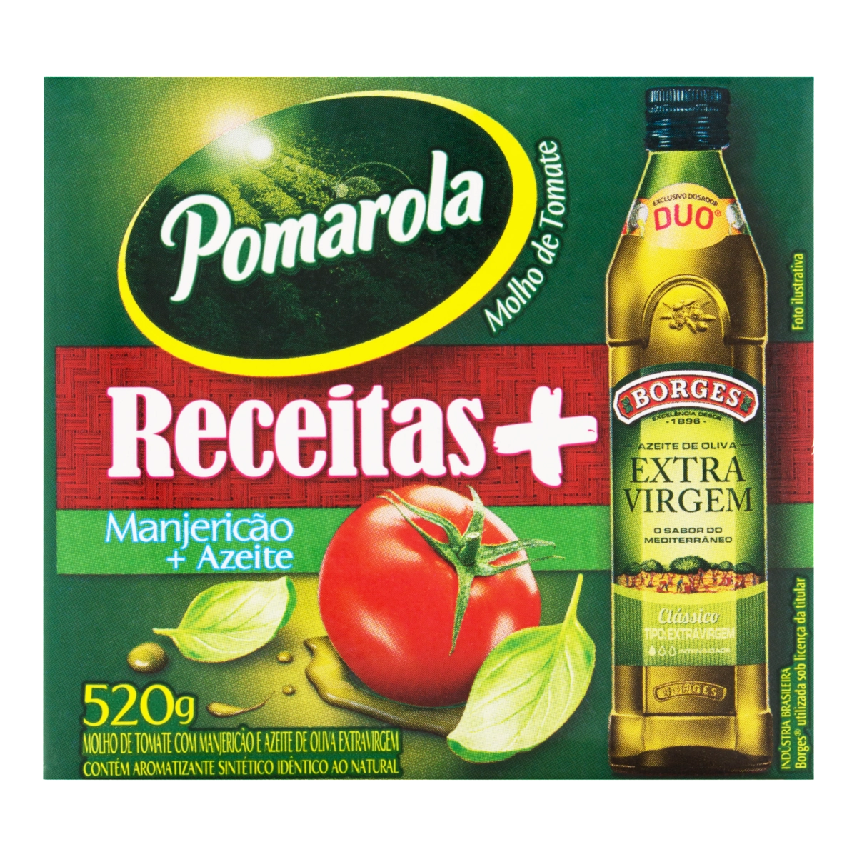 Molho De Tomate Manjericão E Azeite Pomarola Borges Tetra Caixa 520g