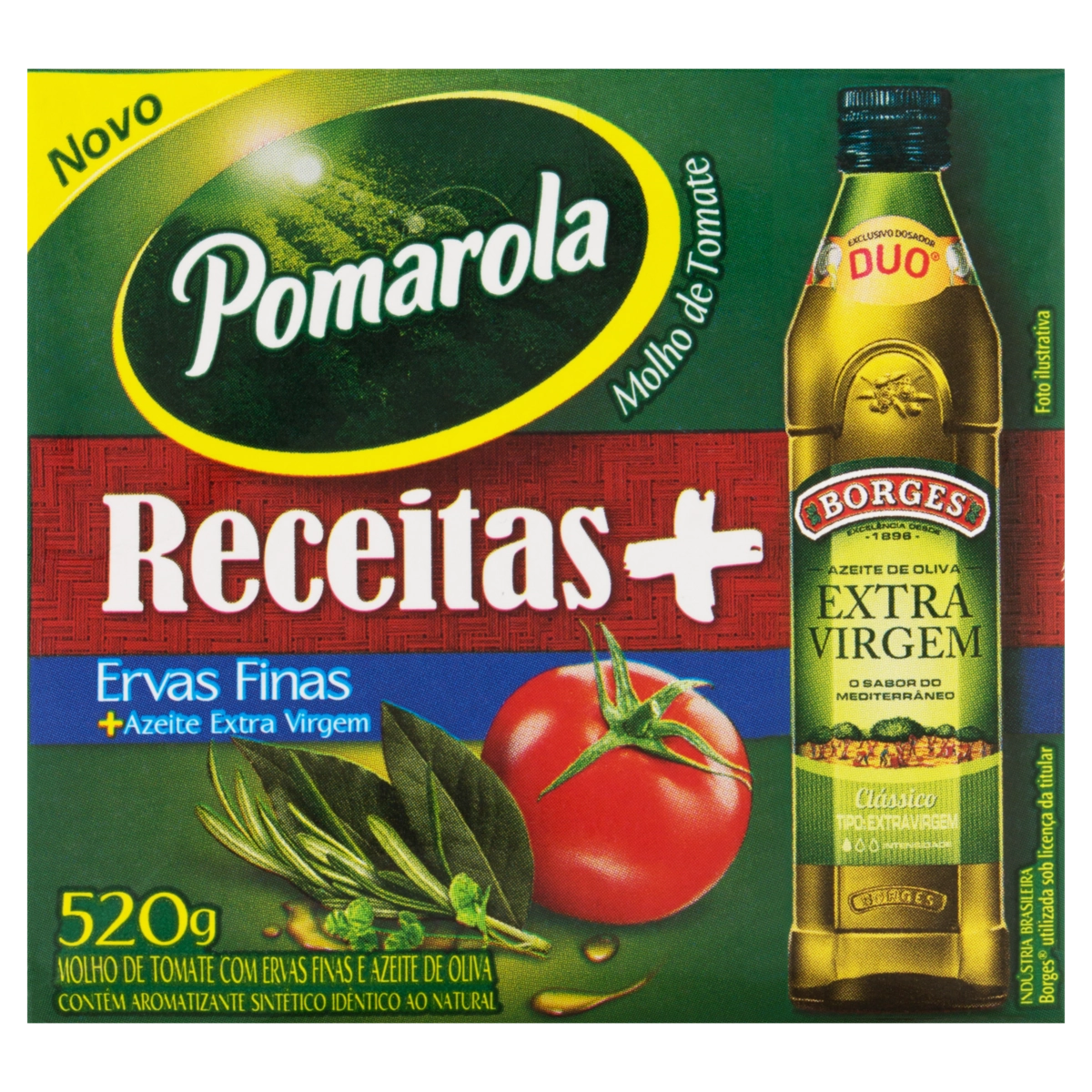 Molho De Tomate Ervas Finas E Azeite Pomarola Caixa 520g