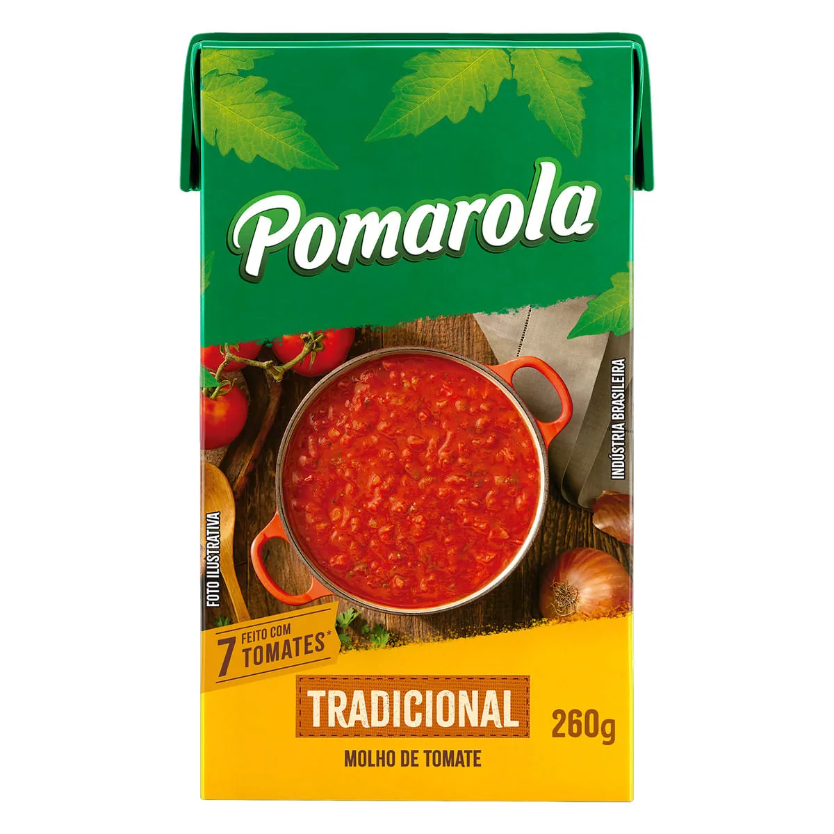 Molho De Tomate Peneirado Tradicional Pomarola Caixa 260g