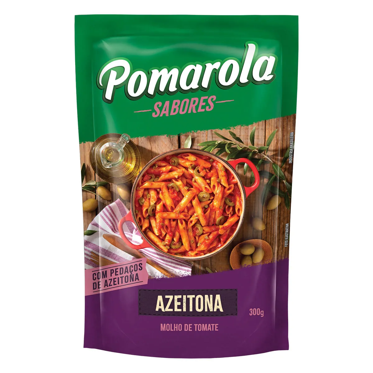 Molho de Tomate Azeitona Pomarola Sabores Sachê 300g