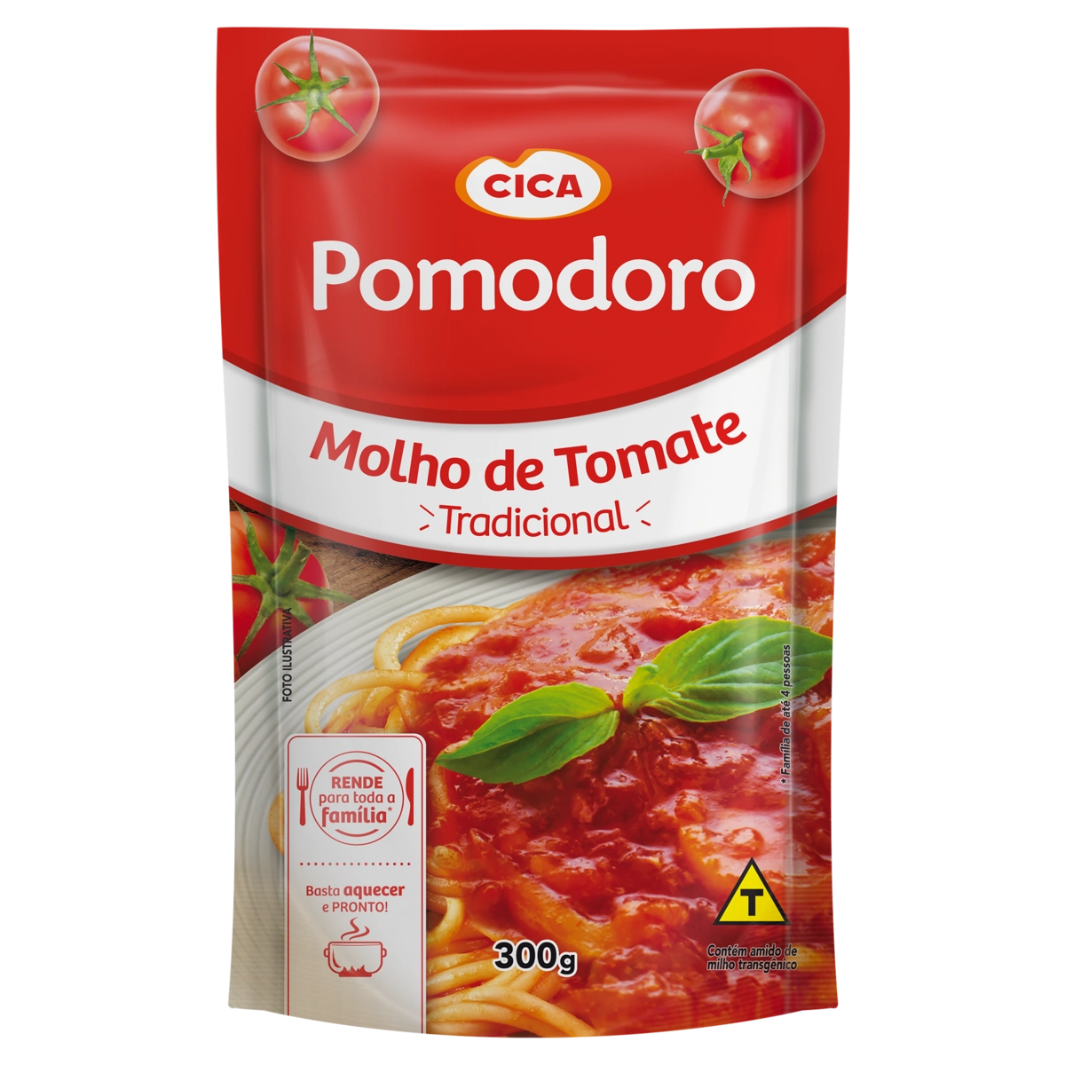 Molho De Tomate Pomodoro Tradicional Cica Sachê 300g