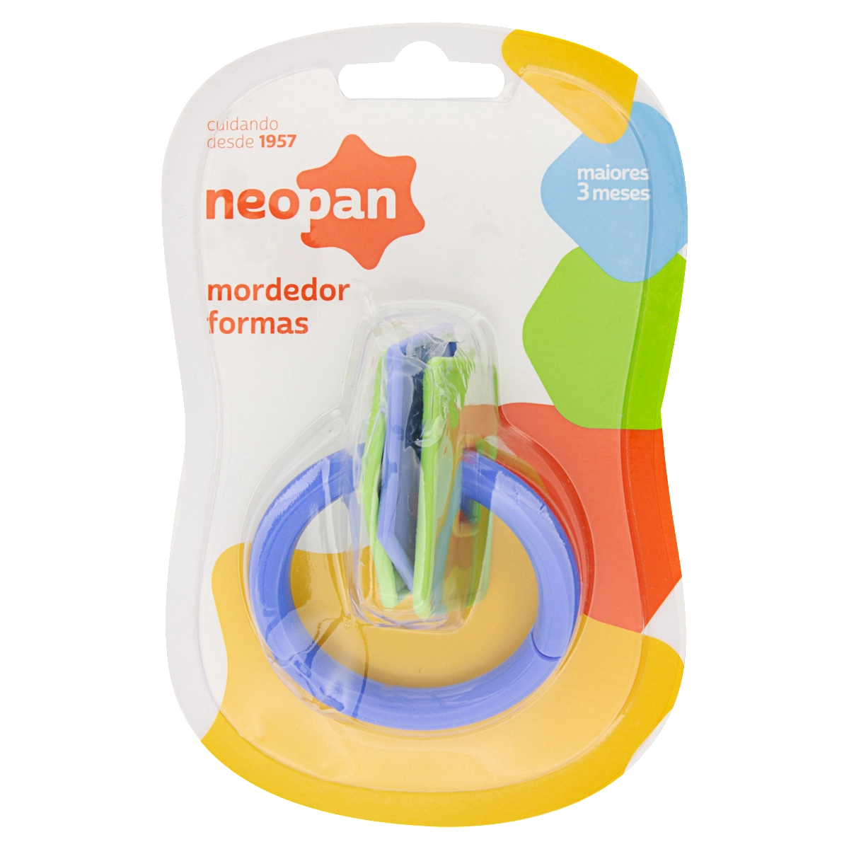 Mordedor Para Bebê Azul Formas Neopan