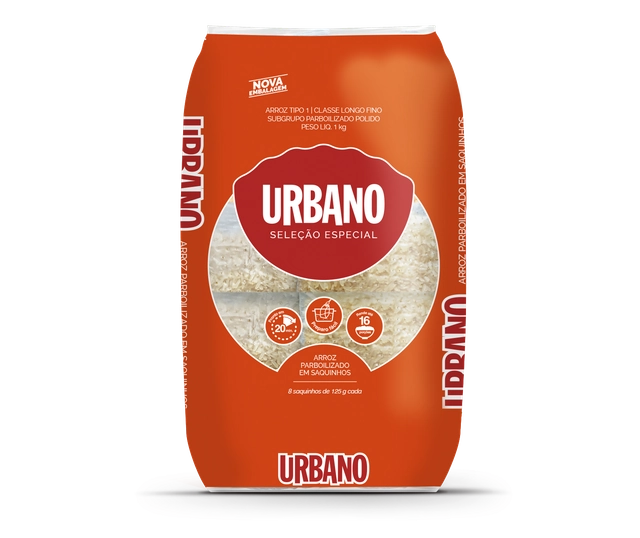 Arroz Urbano Em Saquinho Beneficiado Parboilizado Longo Fino Tipo 1 1kg