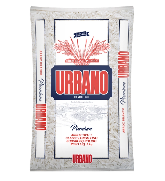 Arroz Urbano Premium Beneficiado Branco Longo Fino Tipo 1 5kg