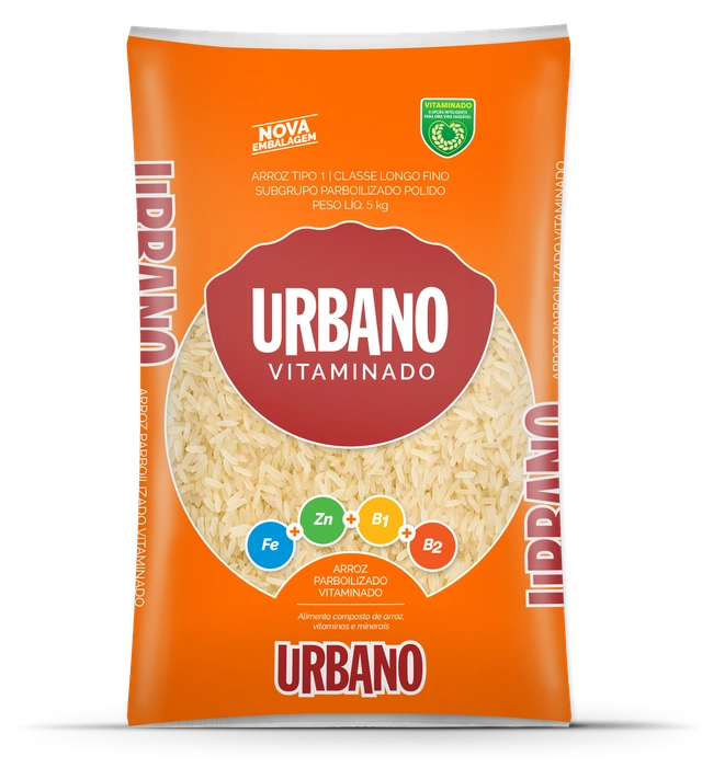 Arroz Urbano Vitaminado Beneficiado Parboilizado Longo Fino Tipo 1 5kg