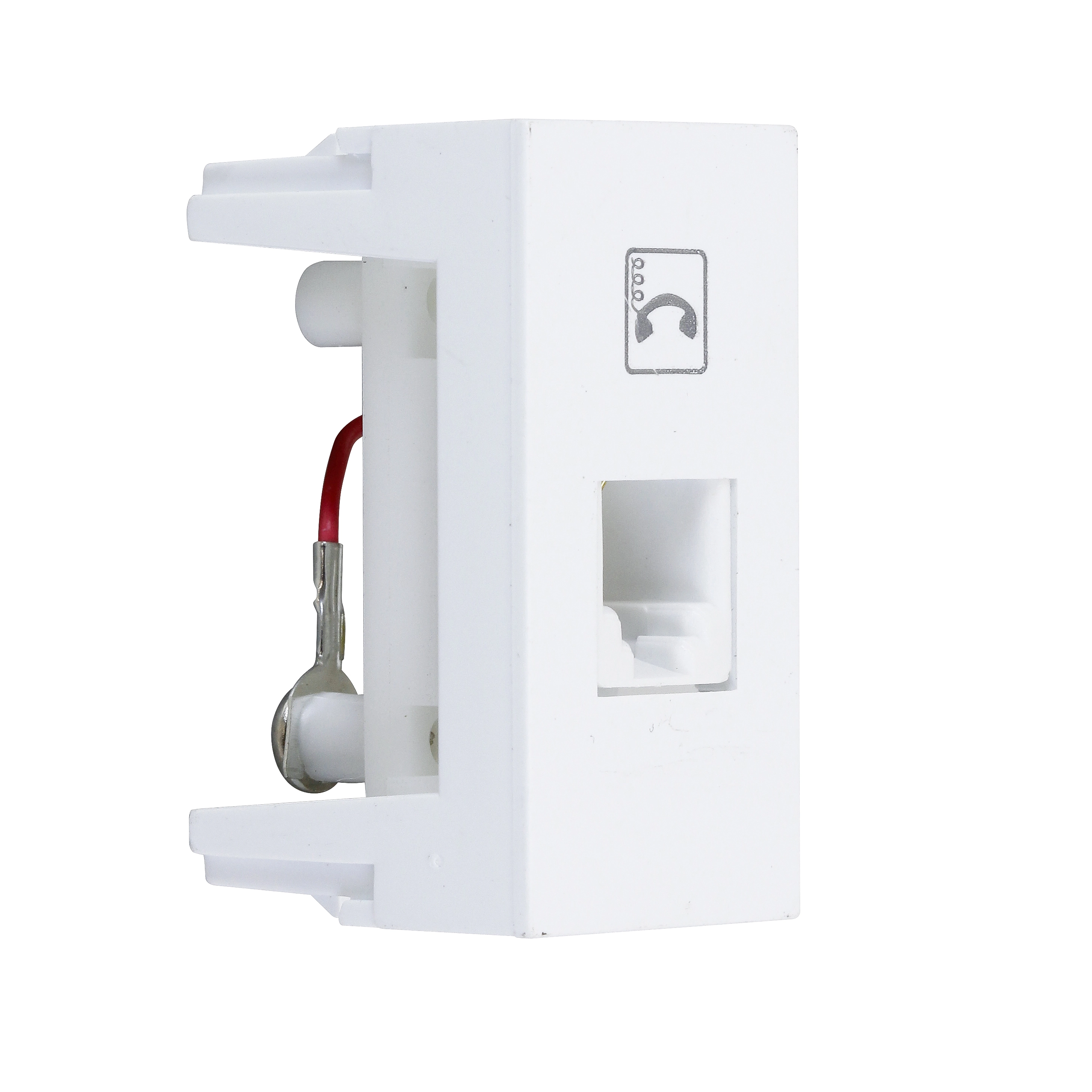 Módulo de Tomada para Telefone RJ11 2 Vias Branco Modulare Fame