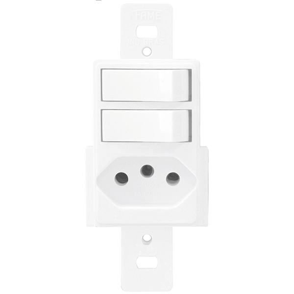 Módulo de Interruptor Simples e Tomada 20A Branco Blanc Fame