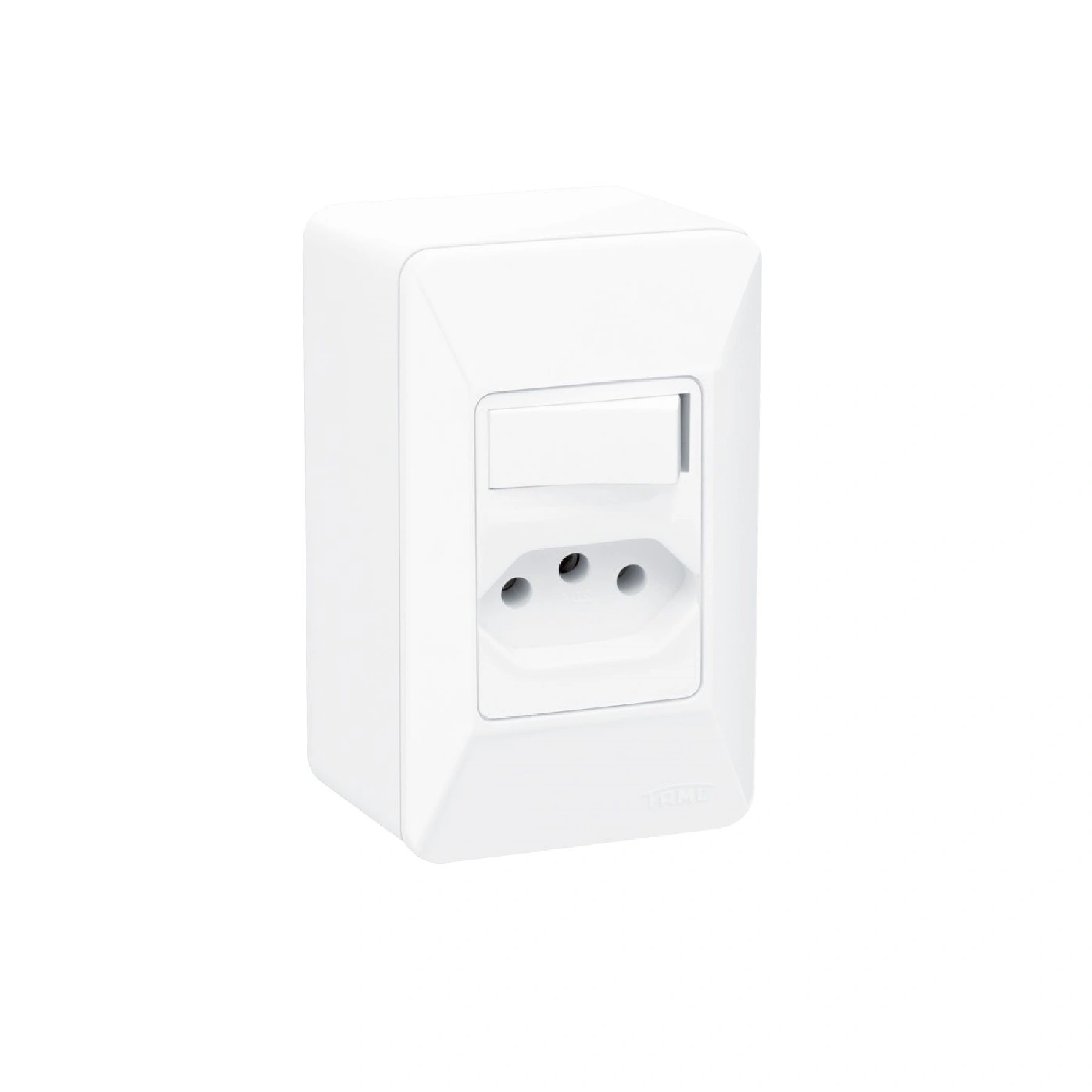 Conjunto 1 Tomada Energia 10A 4x2 Branco Externo Fame