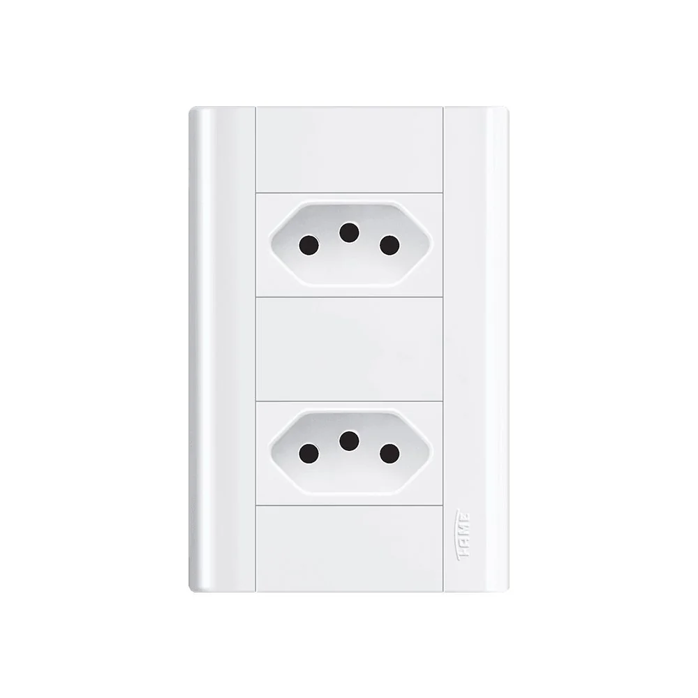 Tomada Dupla Fame Modulare 2p+t 20a Com Placa 4x2 Branco
