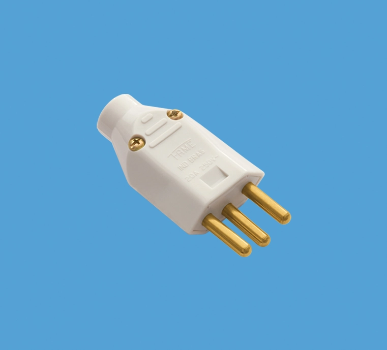 Plugue Bipolar 2p Mais Macho 20a 1730 Cinza