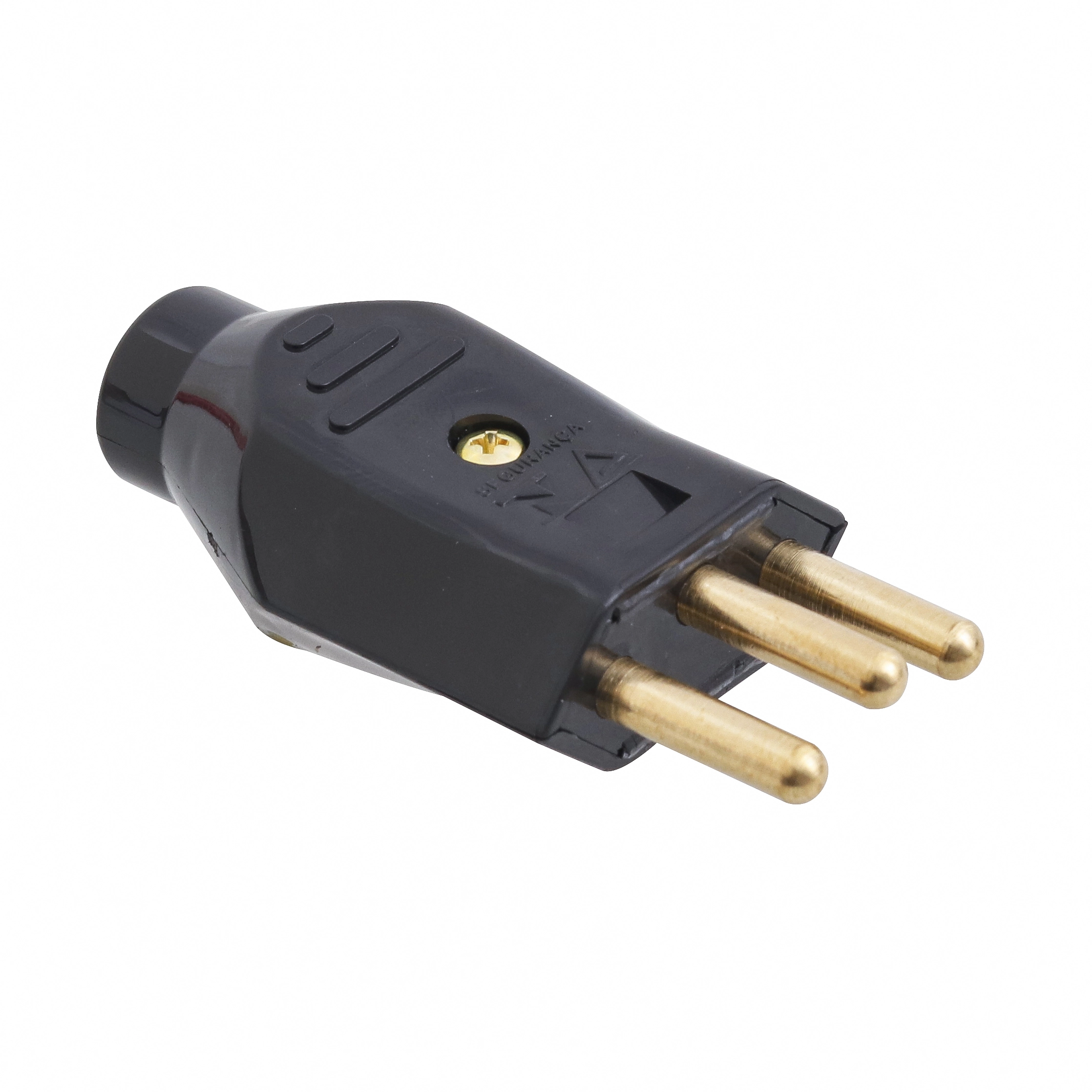 Plugue Macho 2 Pólos + Terra 20A/250V Preto Fame