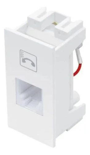 Módulo Tomada Com Conector Rj11 2 Vias Fame Elegance Branco