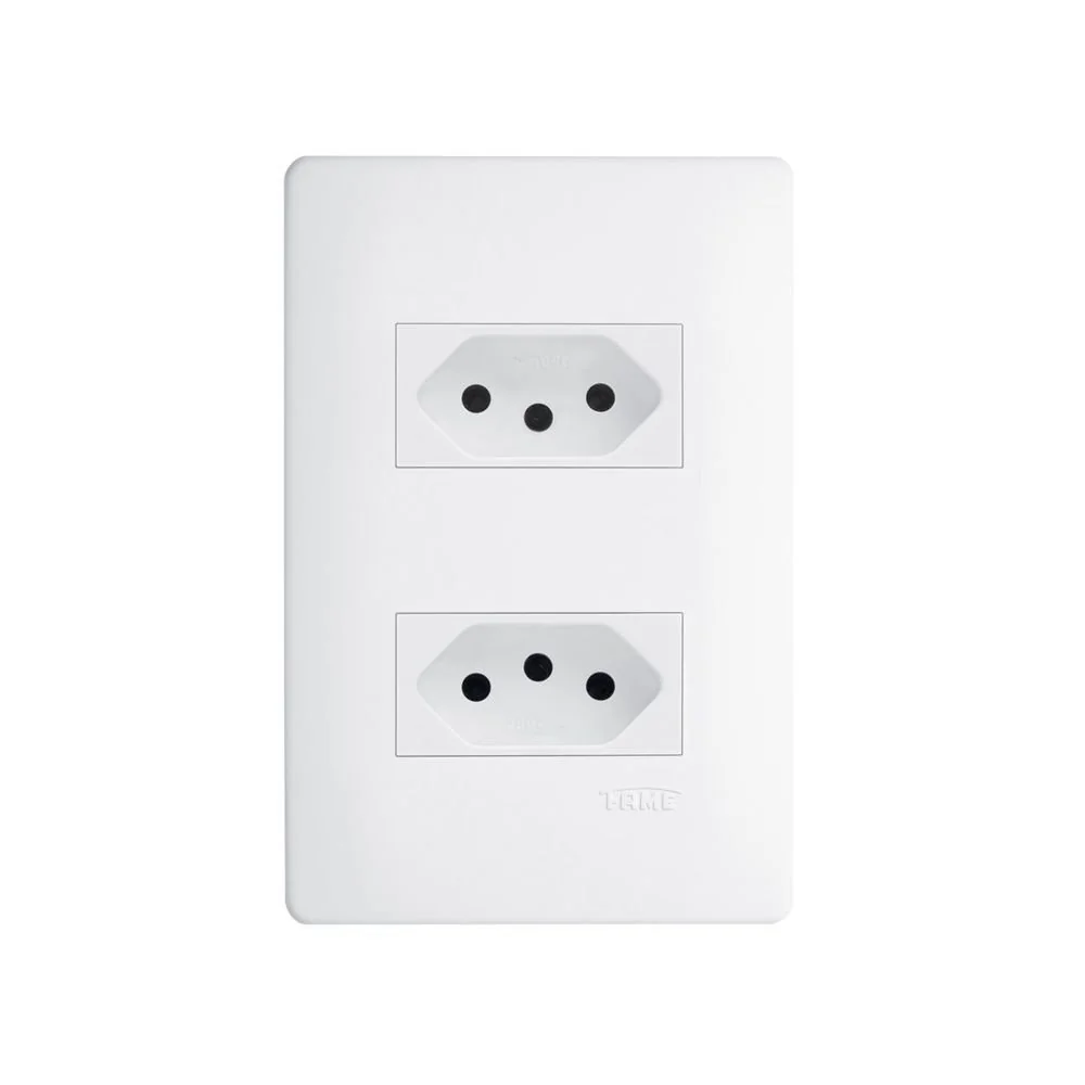 Tomada Dupla Fame Habitat 2p+t 20a Com Placa 4x2 Branco