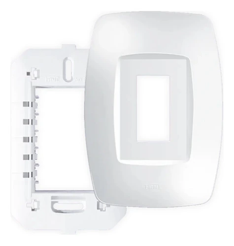 Placa 4x2 1 Módulo Vertical Com Suporte Fame Elegance Branco