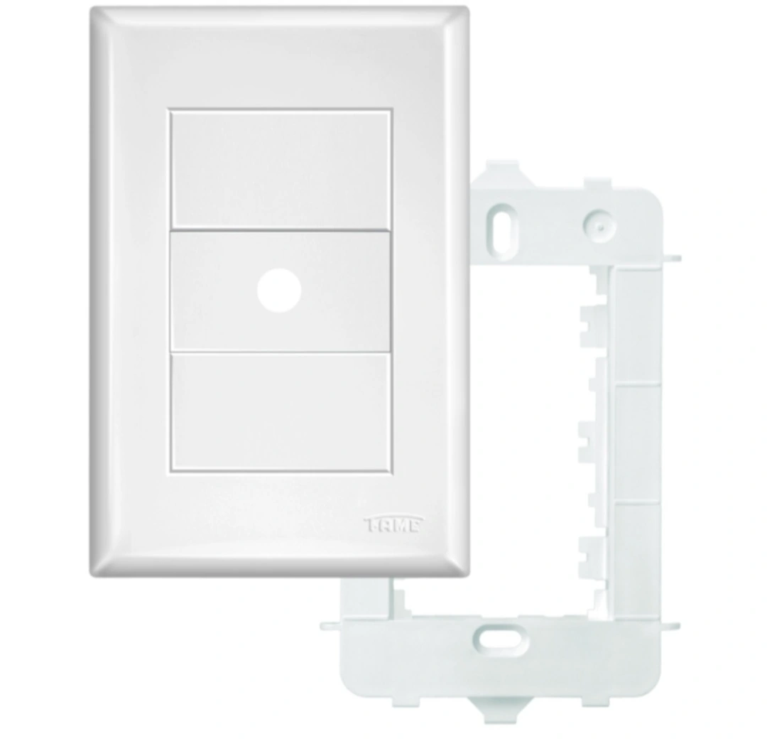 Placa Saída De Fio Com Suporte Fame Evidence 4x2 Branco