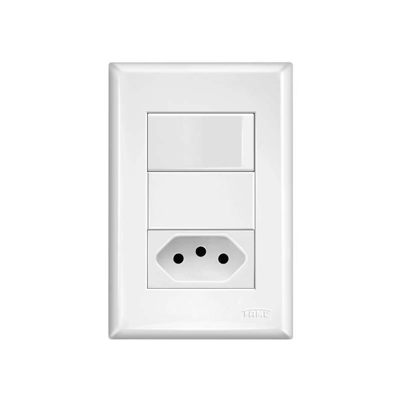 Interruptor Paralelo E Tomada 2p+t 10a Fame Evidence Com Placa 4x2 Branco