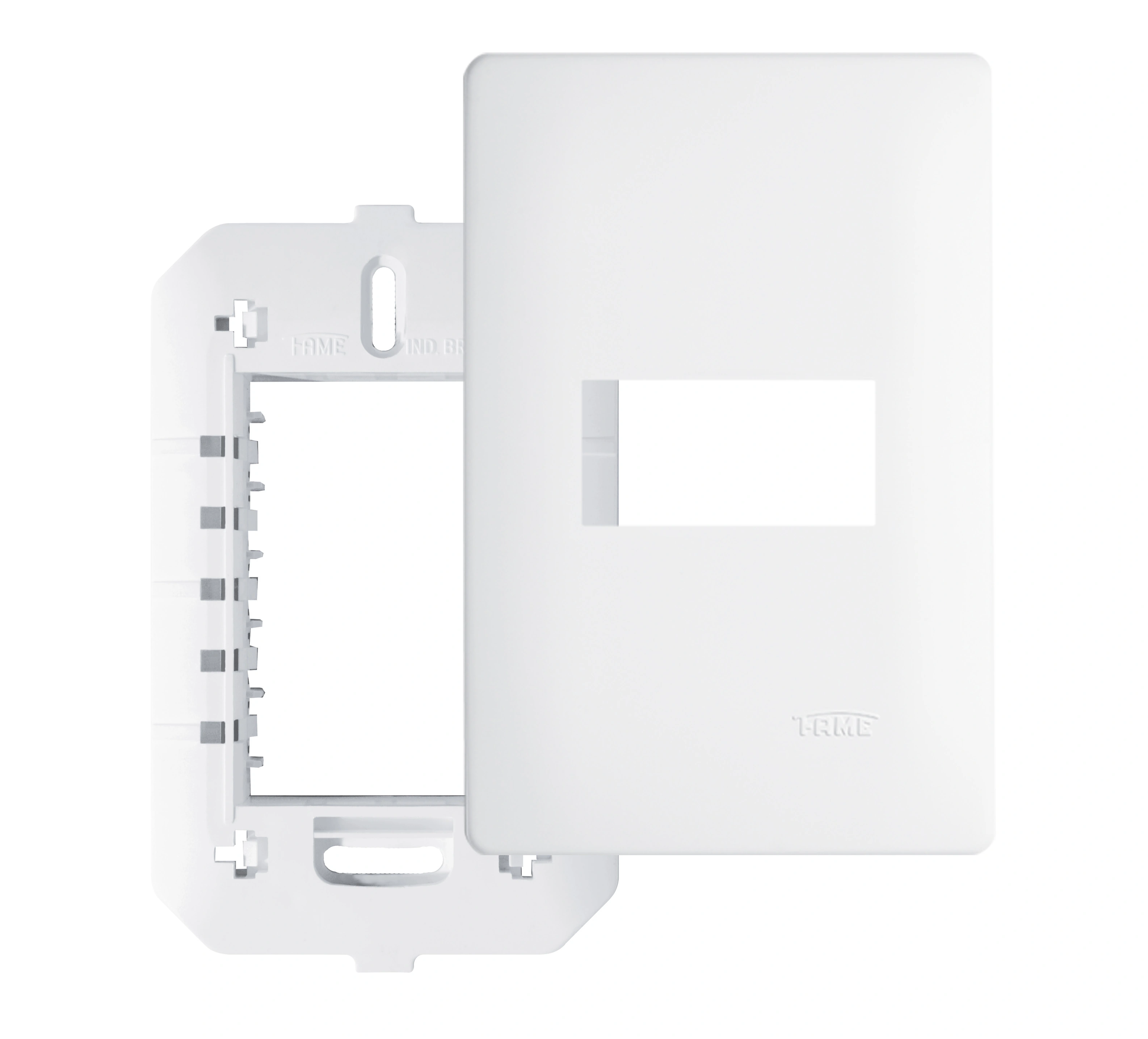 Placa com suporte 4X2 1 Módulo Branco Habitat Fame