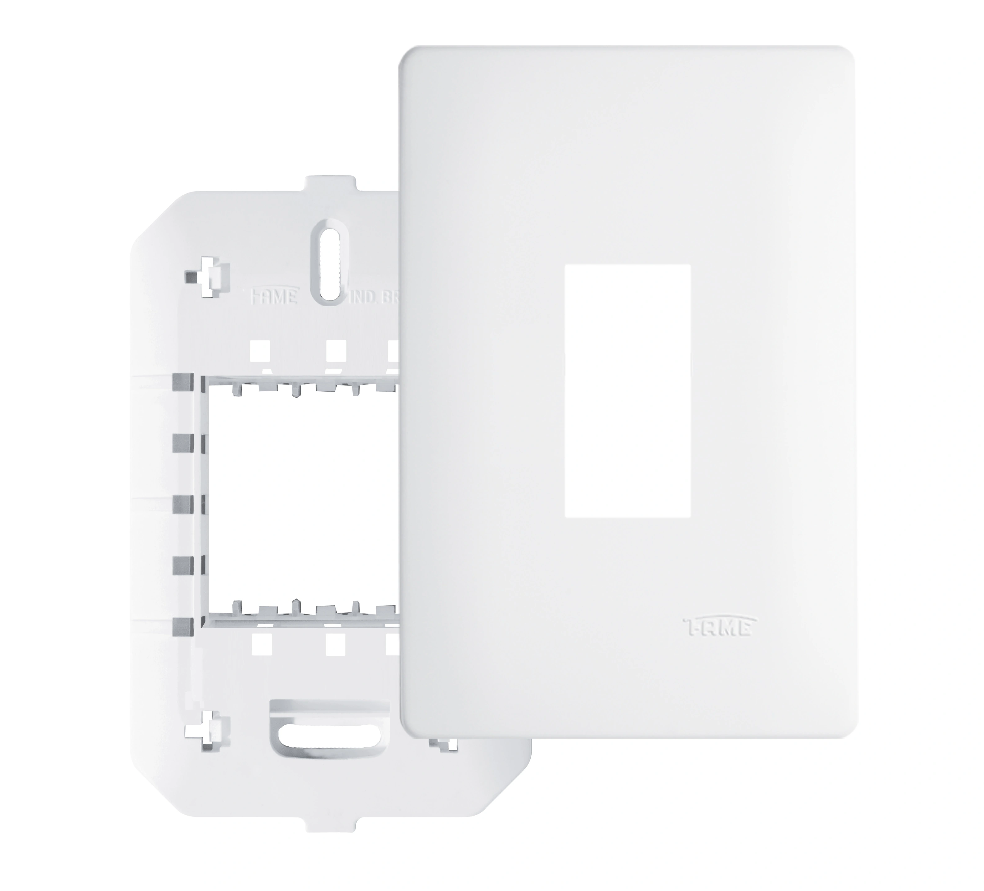 Placa com suporte 4X2 1Módulo Branco Habitat Fame