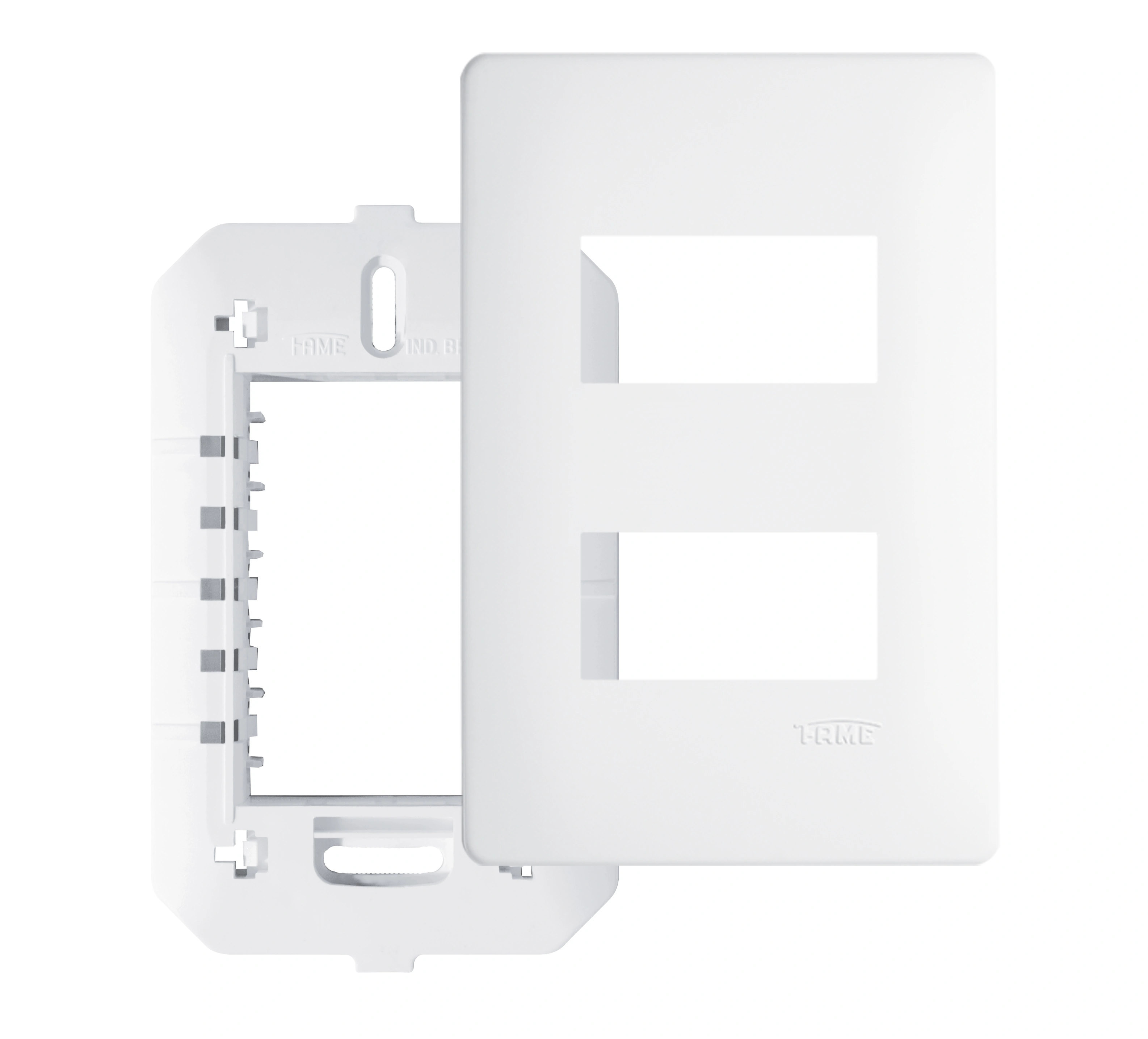 Placa com suporte 4x2 2Módulos Branco Habitat Fame