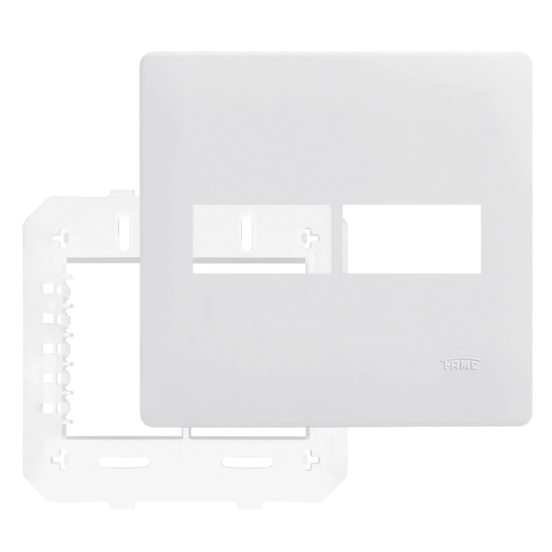 Placa com suporte 4x4 2 Módulos Branco Habitat Fame