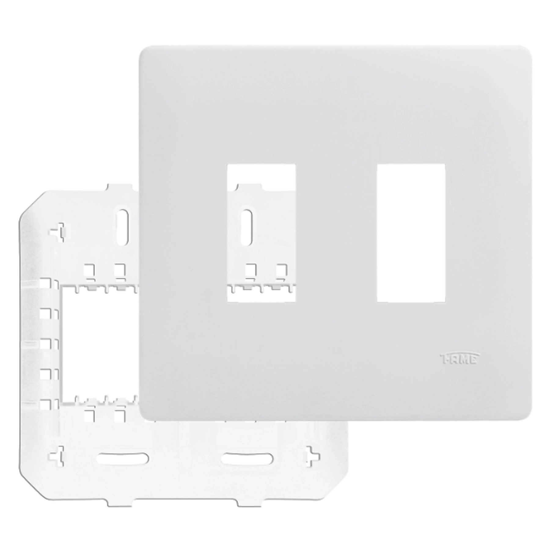 Placa com suporte 4x4 2Módulos Branco Habitat Fame