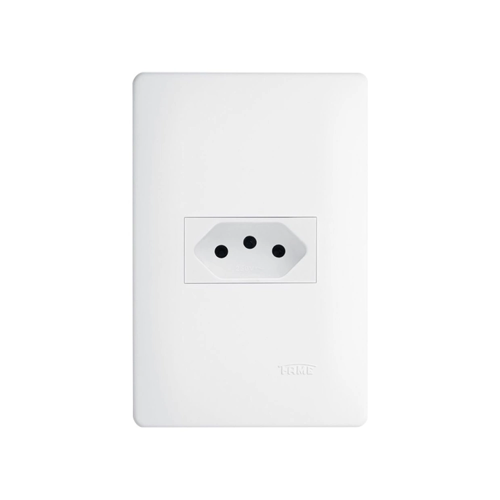 Tomada Fame Habitat 2p+t 10a Com Placa 4x2 Branca