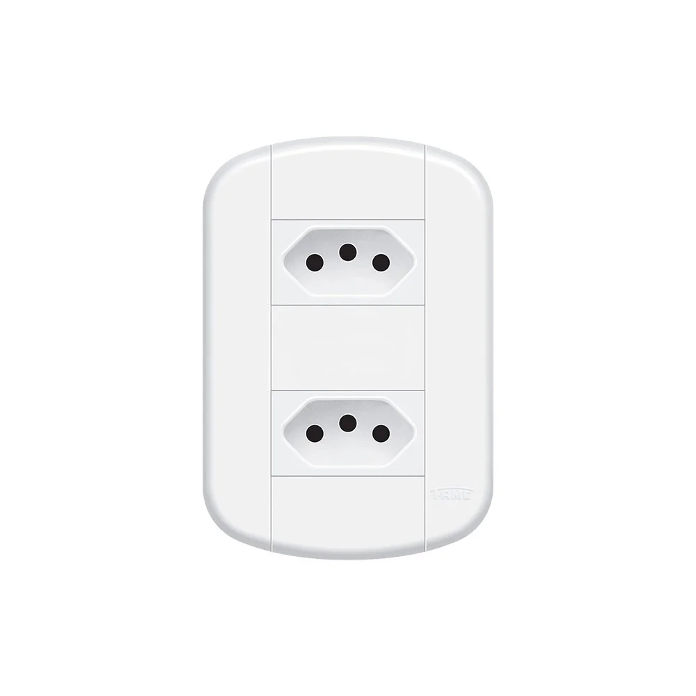 Tomada Dupla Fame Blanc+ 2p+t 20a Com Placa 4x2 Branca