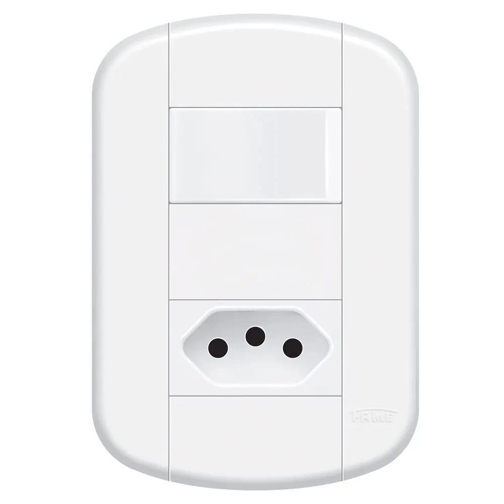 Conjunto 4x2 Com 1 Interruptor Simples 16a 250v E 1 Tomada 2p+t 10a 250v Blanc+ Fame