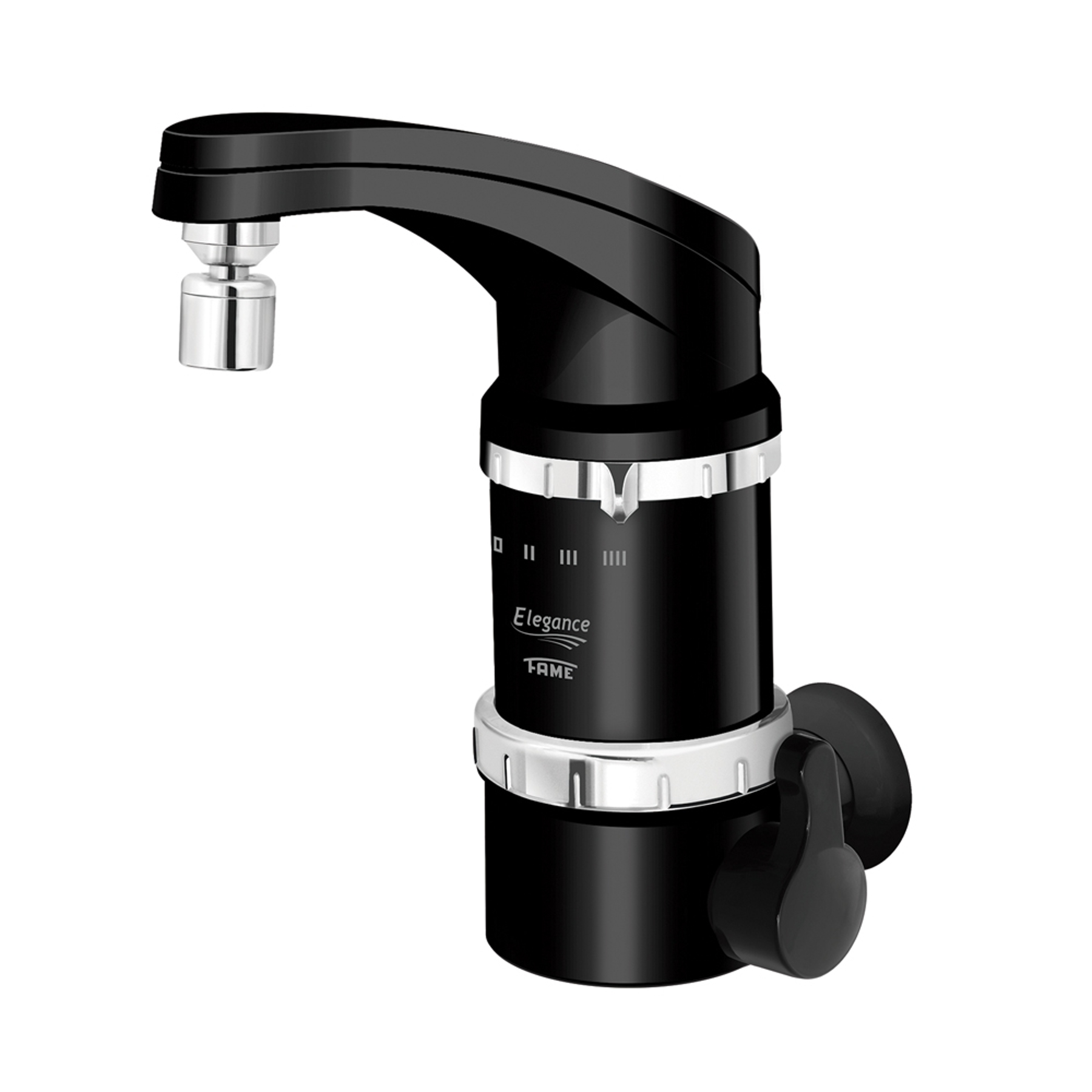 Torneira Elétrica de Parede para Cozinha com Bica Alta Articulável Preto 220V Elegance Fame