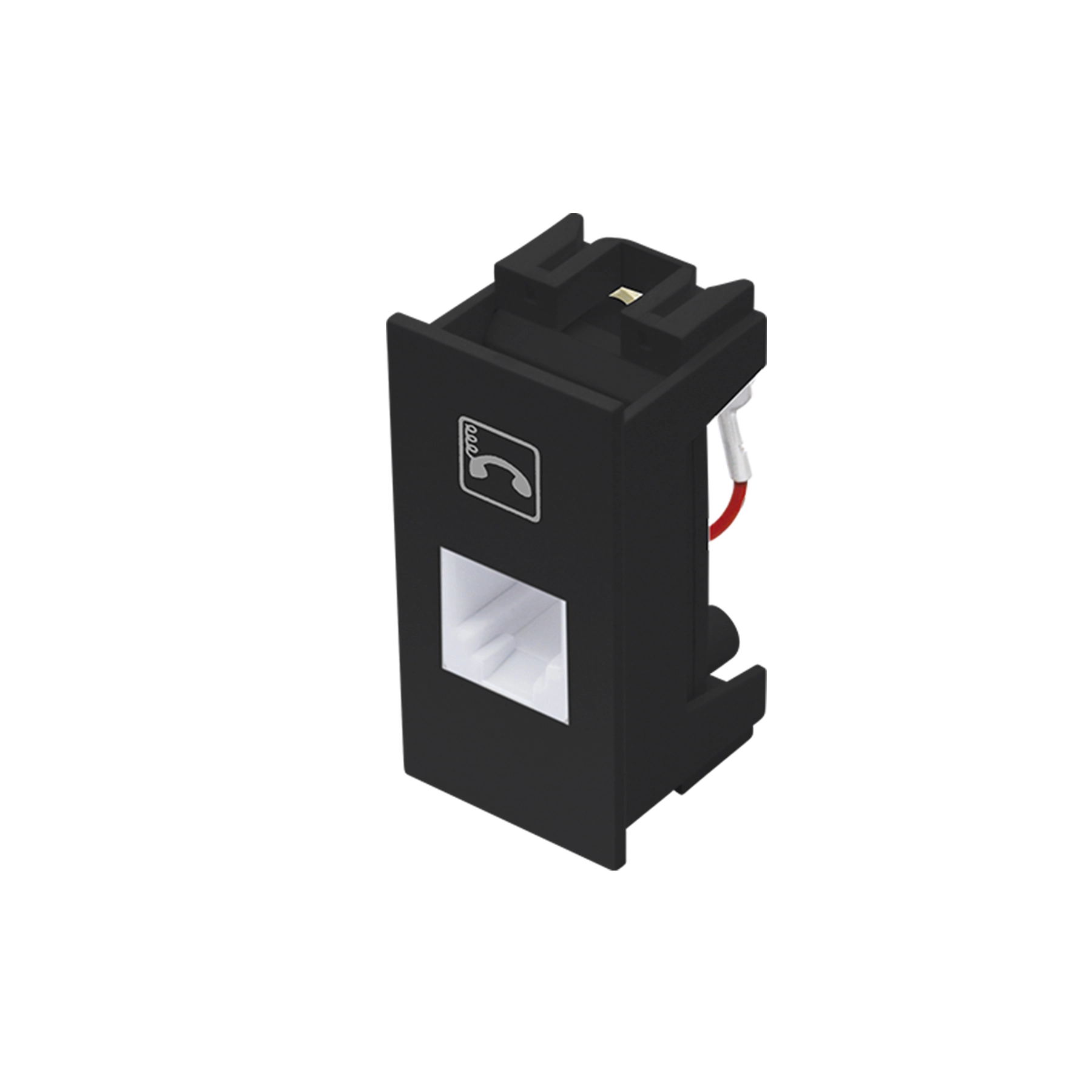 Módulo Tomada de Telefone RJ11 4 Vias Habitat Black