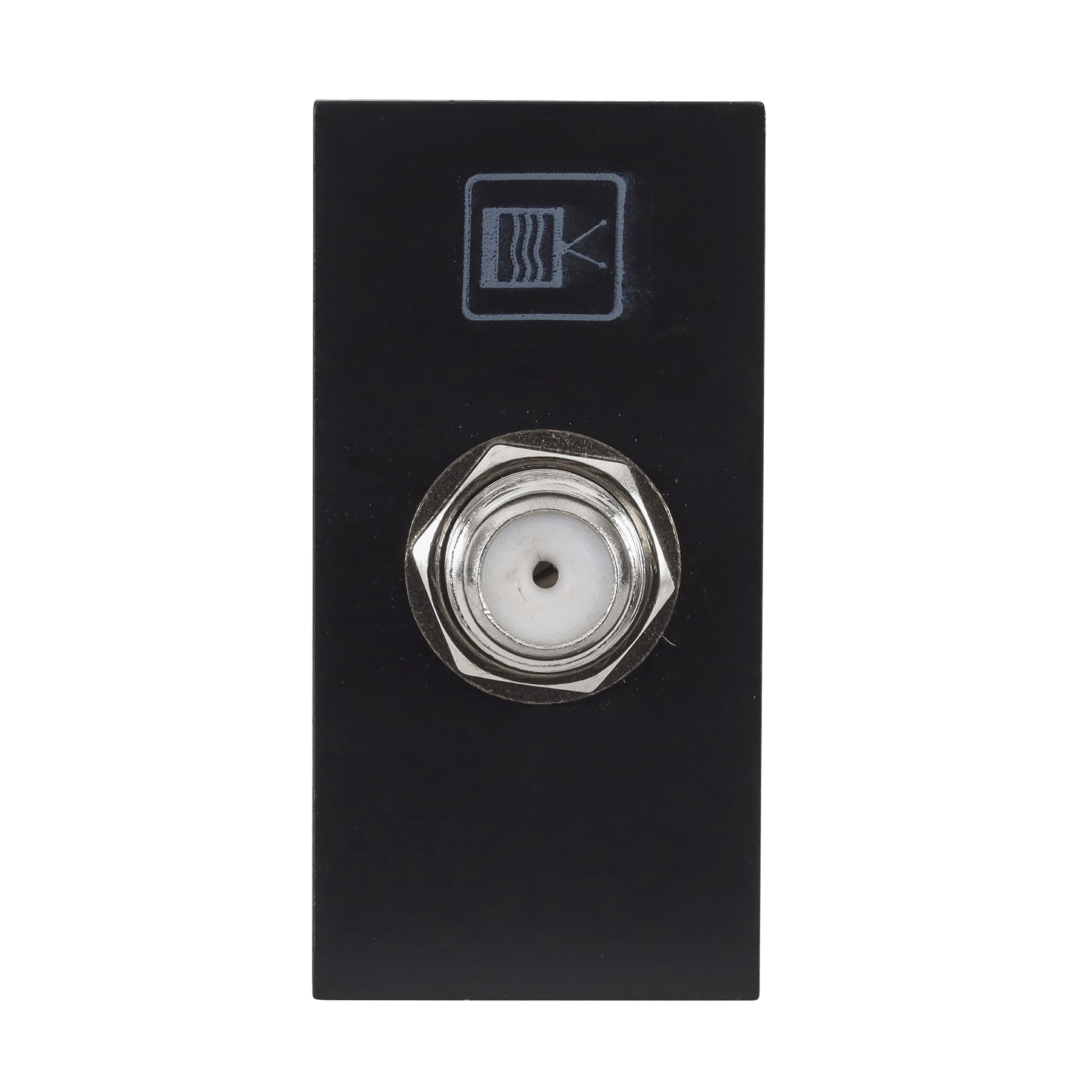 Tomada Antena de TV Coaxial Habitat Black Preto Fame