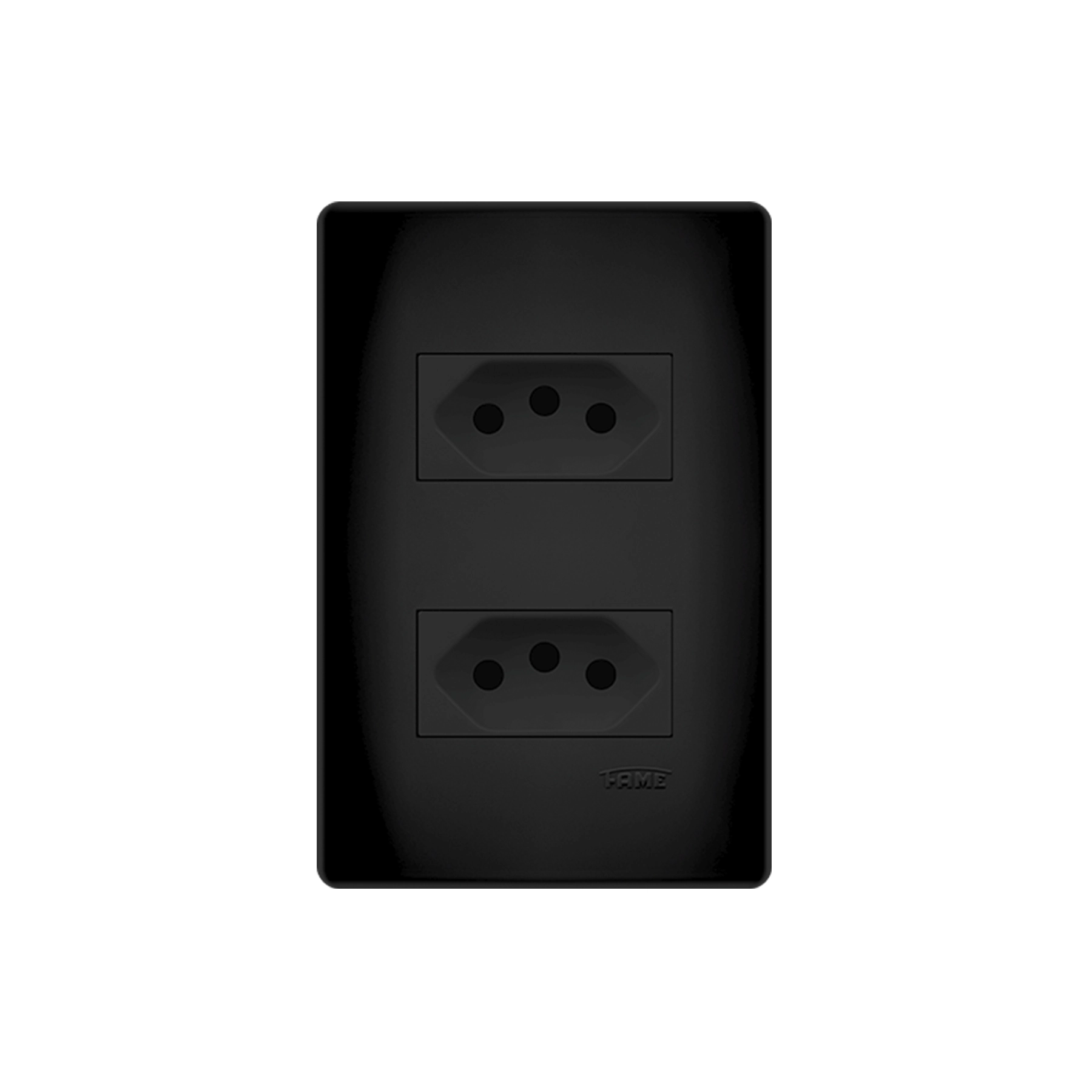 Conjunto 2 Tomadas 2P+T 10A Habitat Black