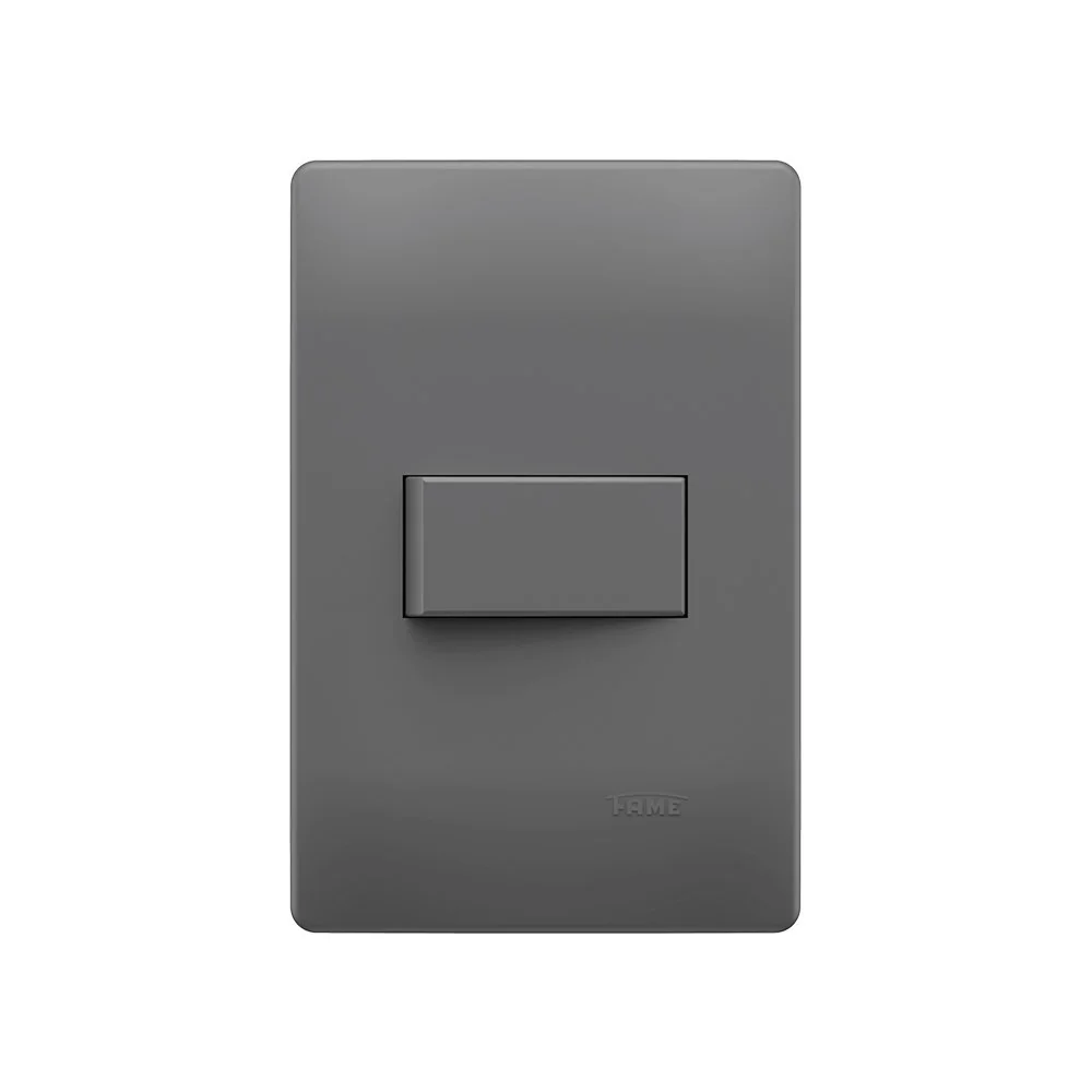 Interruptor Simples Fame Habitat Onix Com Placa 4x2 Onix