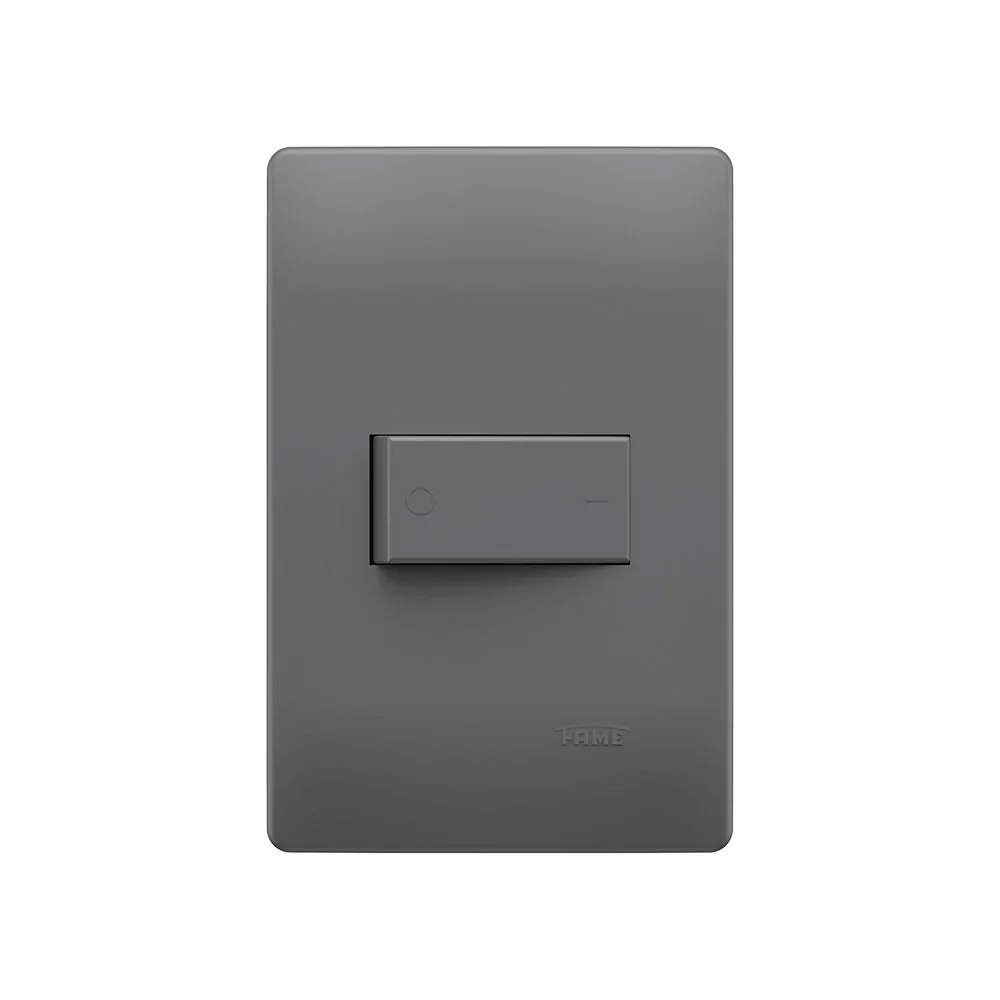 Interruptor Bipolar Simples Fame Habitat Onix Com Placa 4x2 Onix