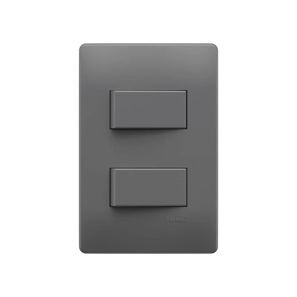 Interruptor Simples Duplo Fame Habitat Onix Com Placa 4x2 Onix