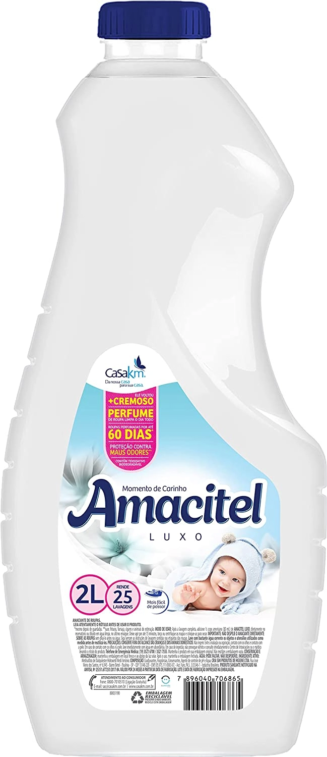 Amaciante De Roupa Momento De Carinho Amacitel Luxo Frasco 2l