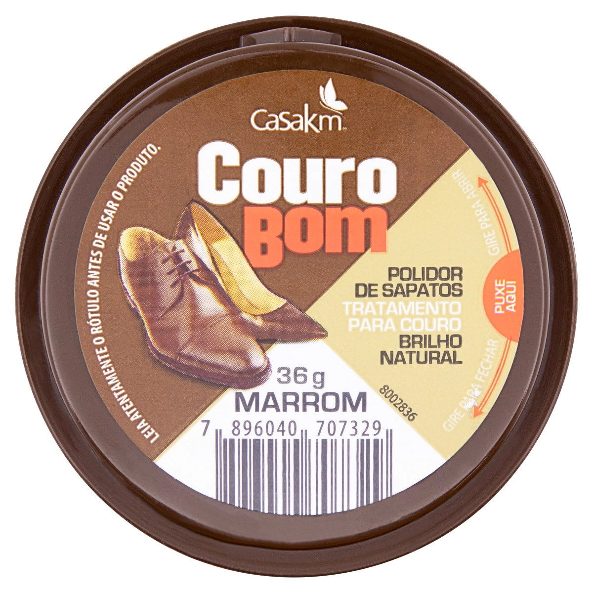 Polidor De Sapato Creme Marrom Couro Bom Pote 36g