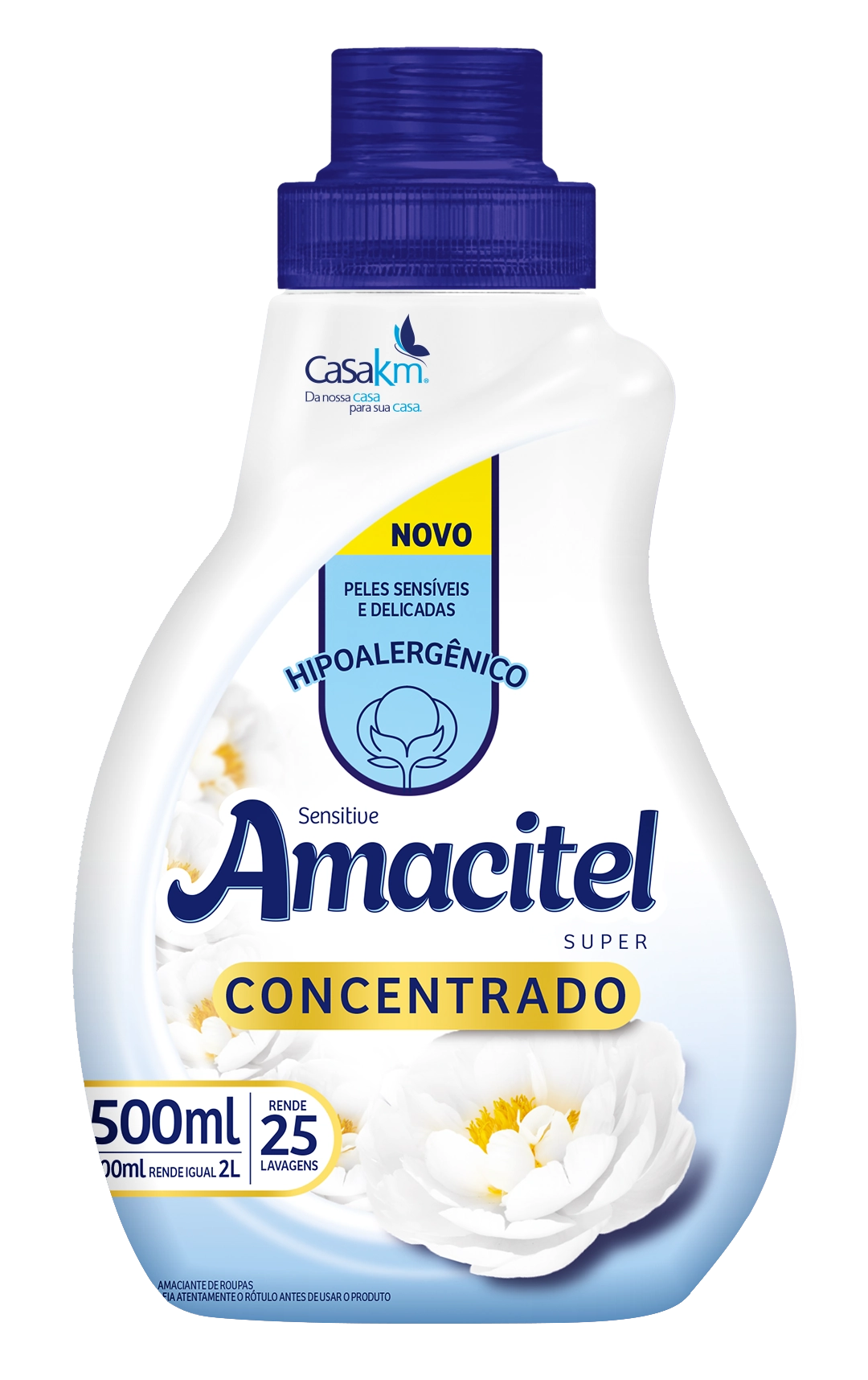 Amaciante De Roupa Concentrado Sensitive Amacitel Super Frasco 500ml