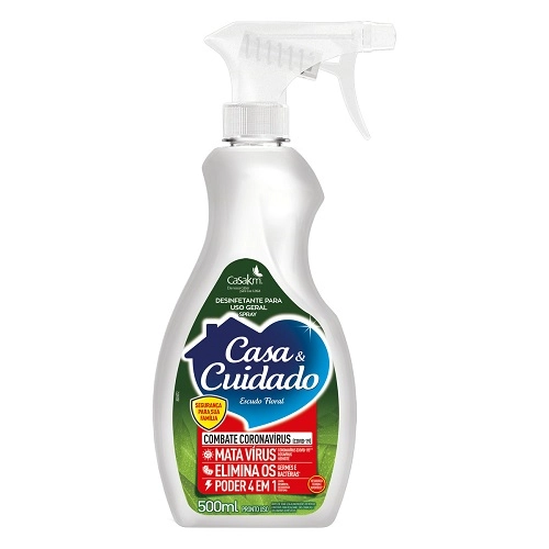 Desinfetante Uso Geral Escudo Floral Casa Cuidado Frasco 500ml Borrifador