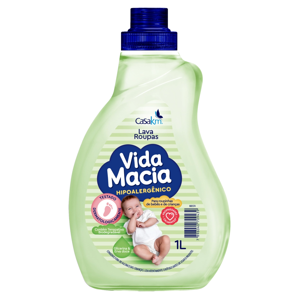 Lava Roupas Líquido Glicerina Erva Doce Vida Macia Frasco 1l