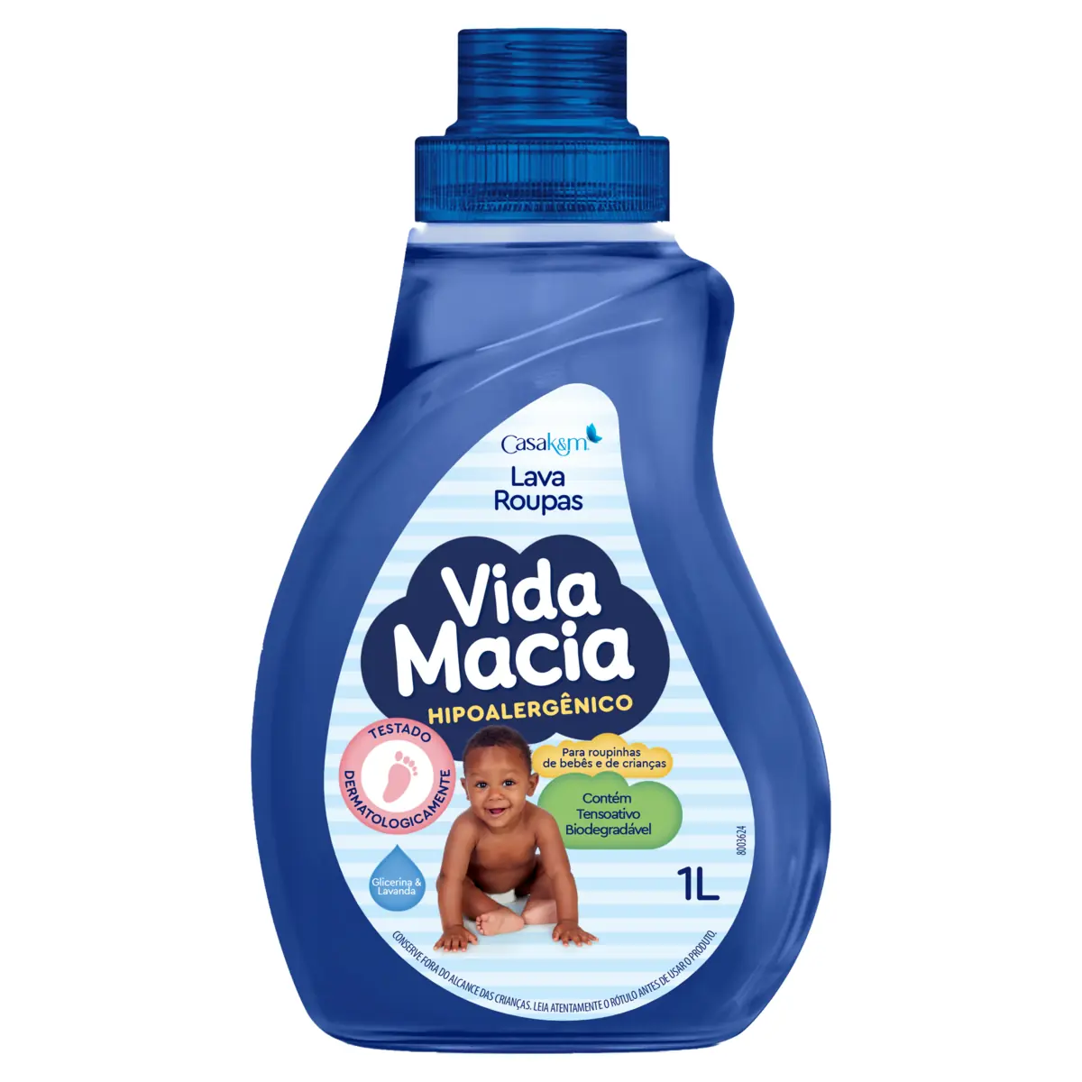 Lava Roupas Líquido Glicerina Lavanda Vida Macia Frasco 1l