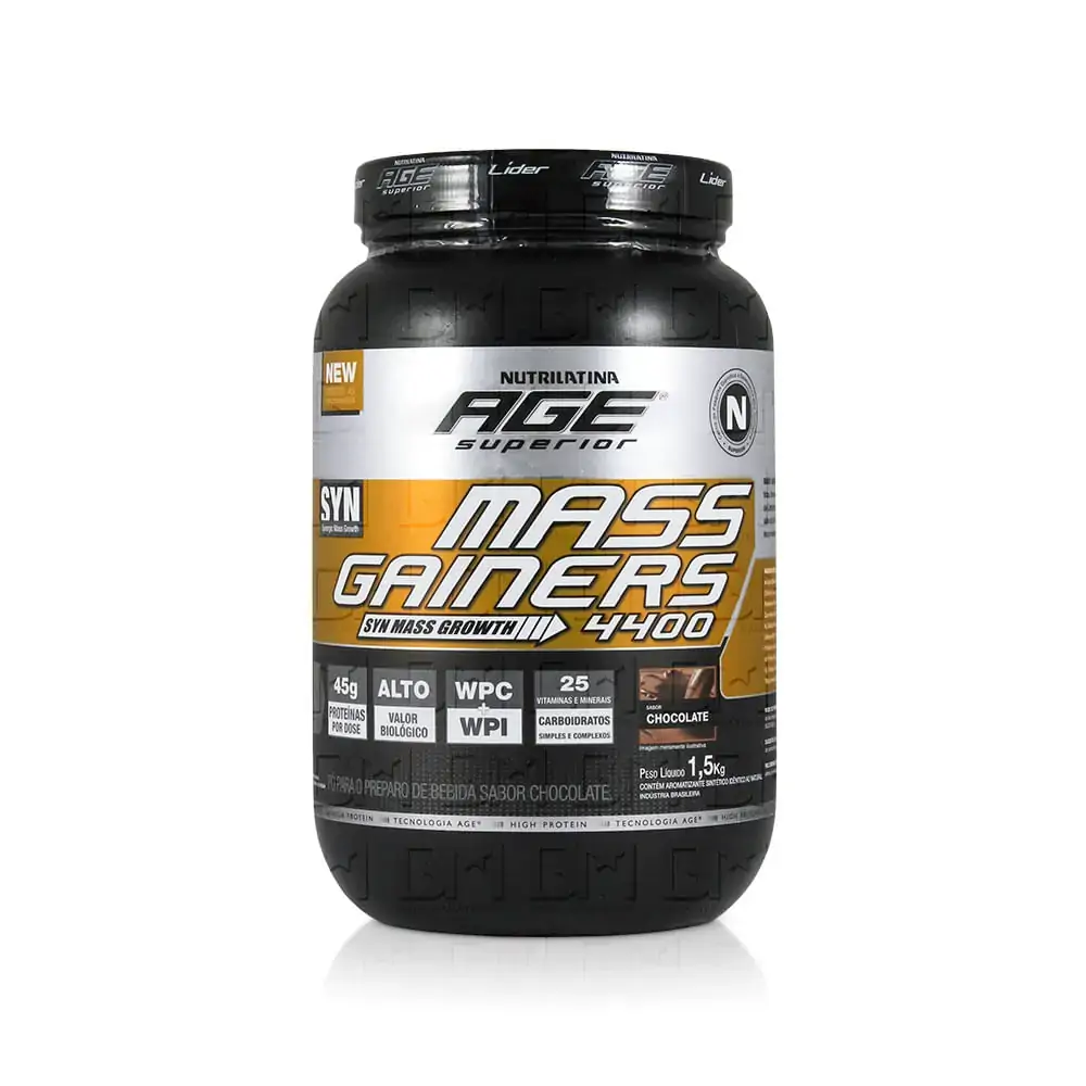 Mass Gainers 4400 Morango 1,5kg Nutrilatina Age