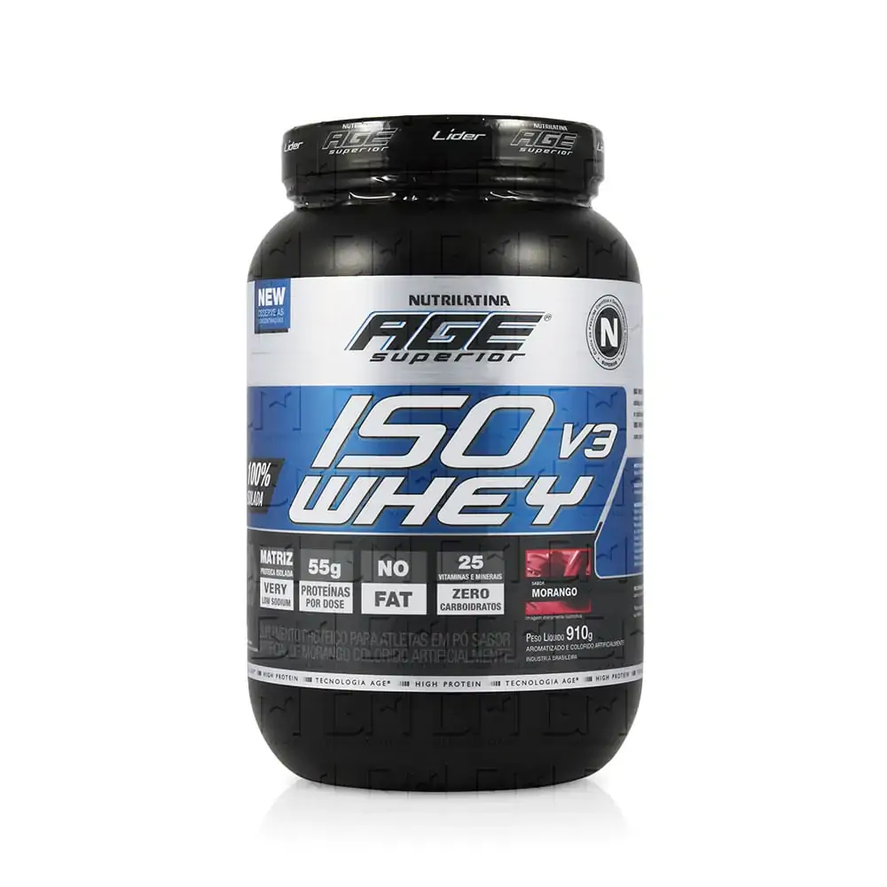 Iso Whey V3 Morango 910g Nutrilatina Age