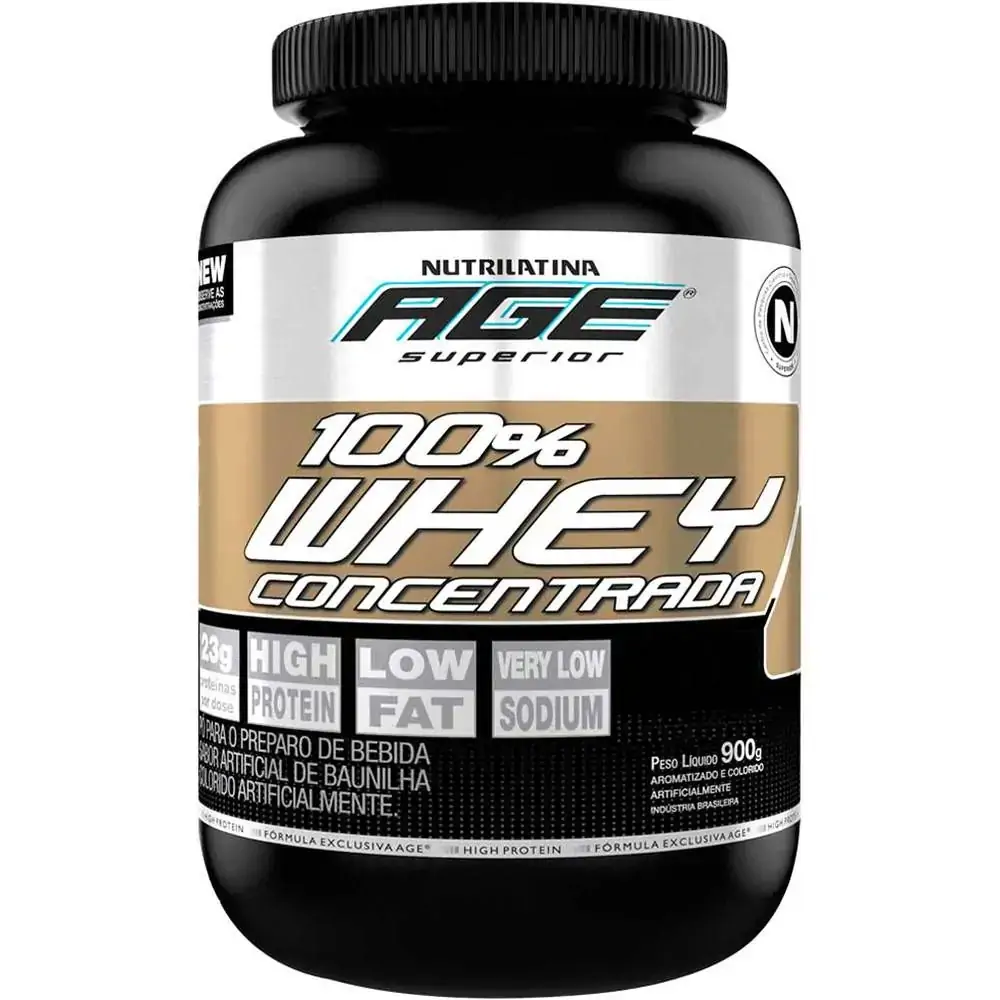 100 Whey Concentrada Age 900g Morango Nutrilatina Age