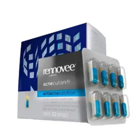 Rennovee Acnecutan Antiacne Solution Nutrilatina Tratamento Antiacne 32 Cápsulas