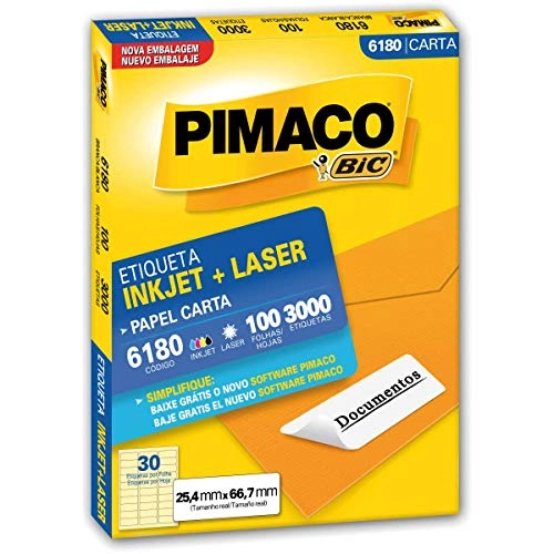 Etiqueta Laser 6180 C/100fls Pimaco