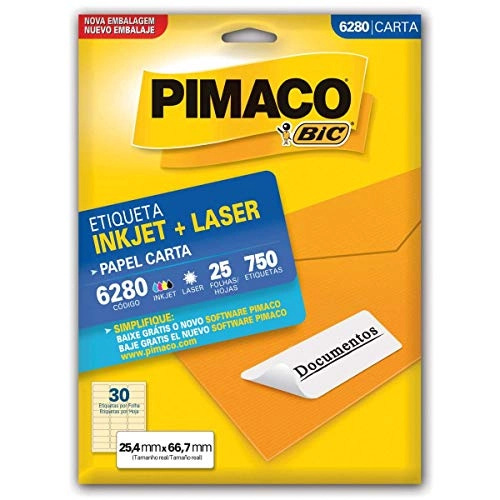 Etiqueta Pimaco6280 25.4x66.7