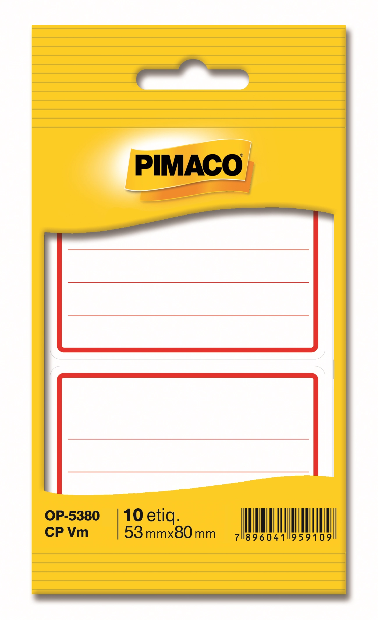 Etiqueta De Uso Manual Vermelha Bic Pimaco 53mm X 80mm 10 Unidades